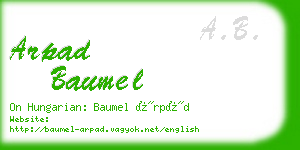 arpad baumel business card